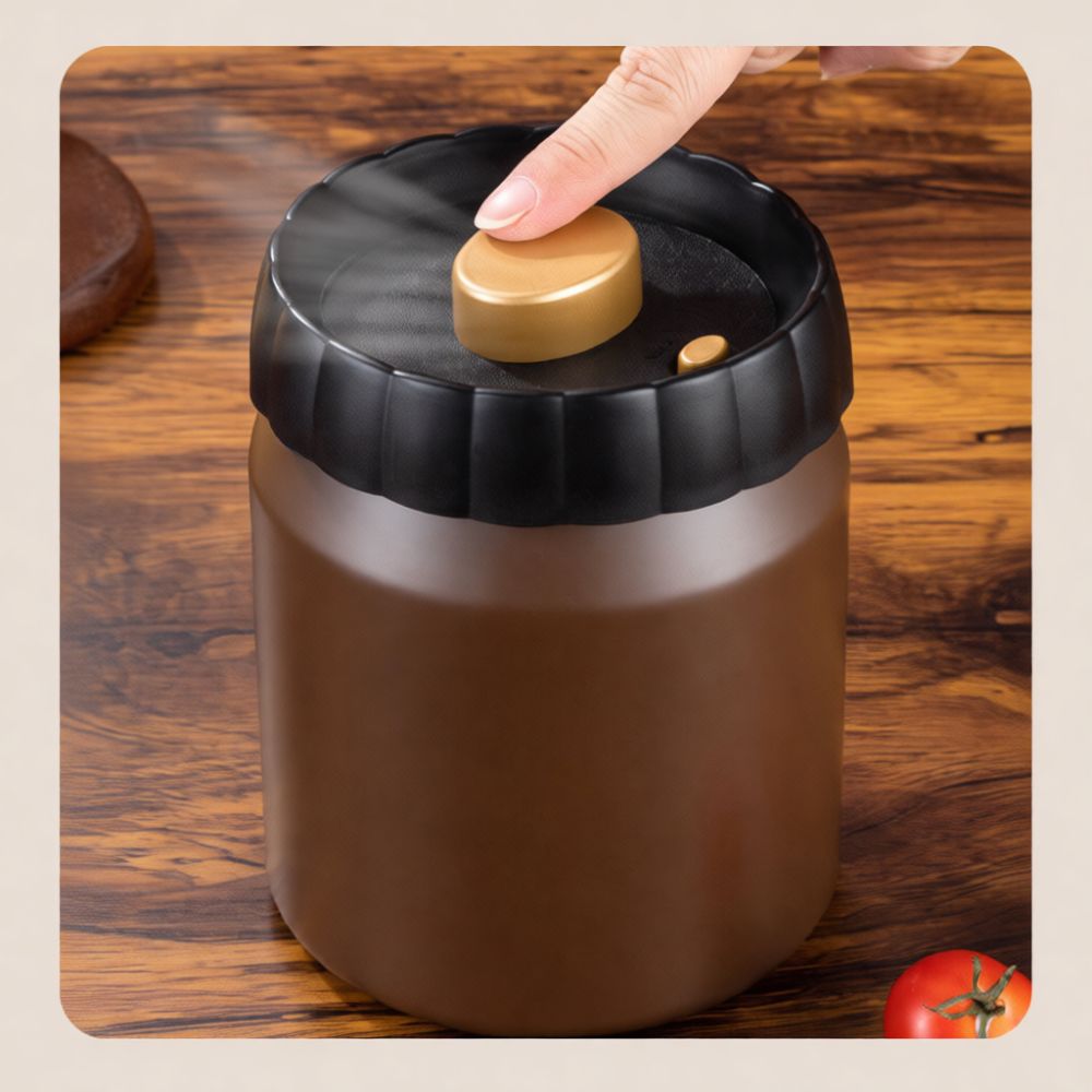 Coffee Tea Leaf And Bean - Recipiente Hermético para Armazenamento de Grãos