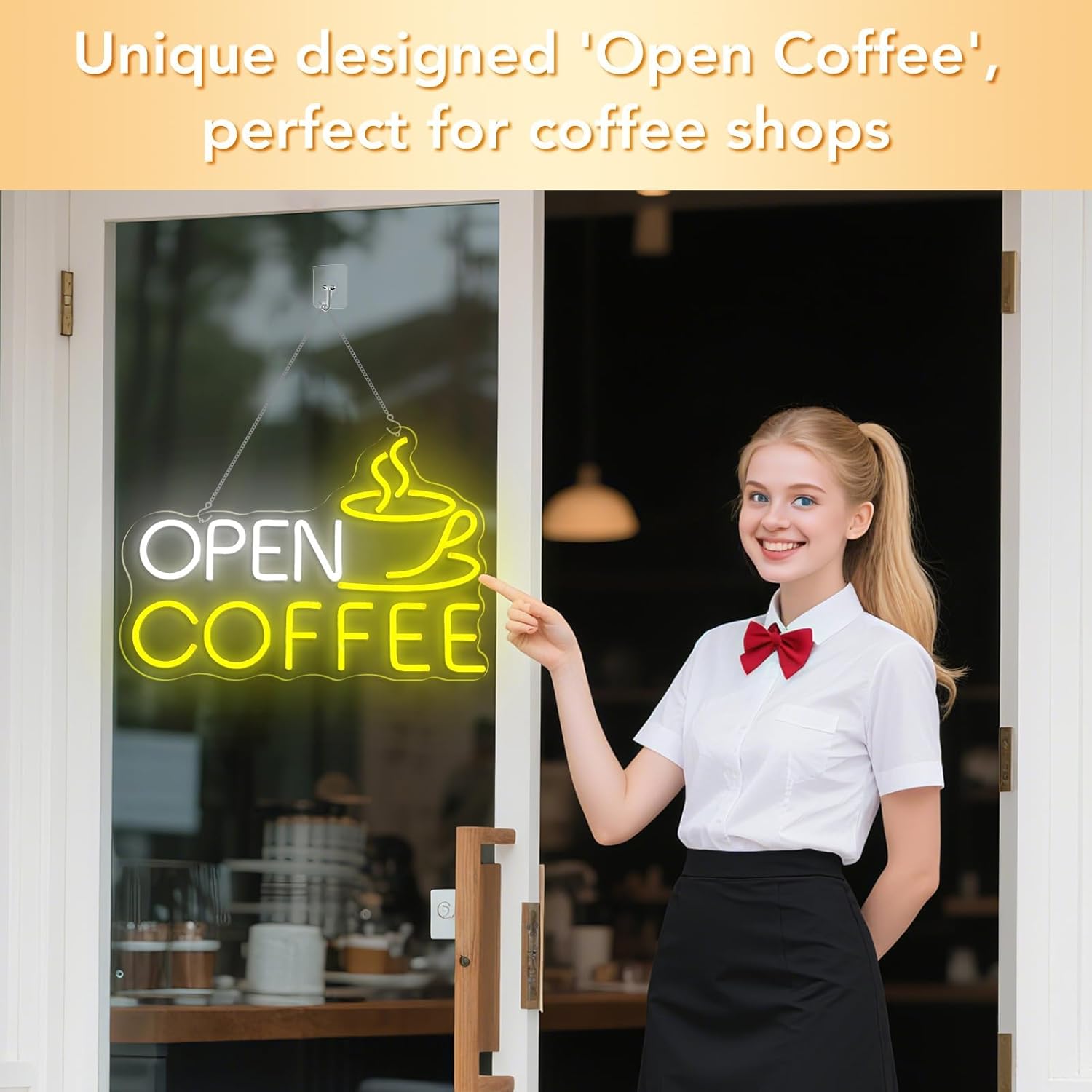Café aberto led sinal de néon  - Coffee Tea Neon Sign avaliação e preço