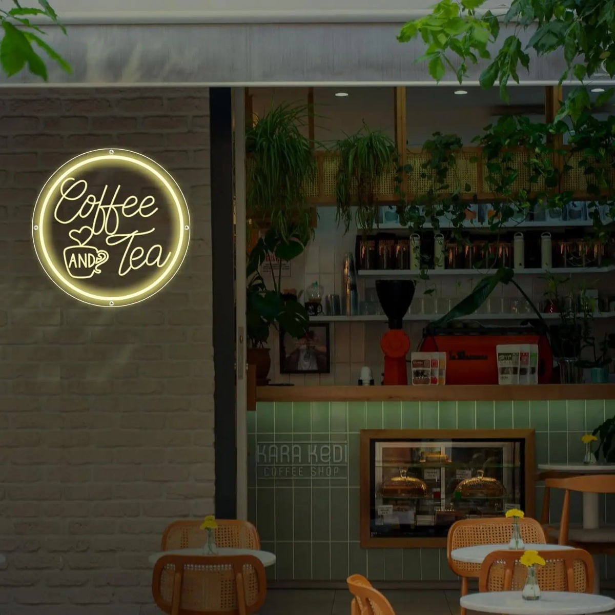 Letreiro Neon de Café e Chá, L - Coffee Tea Neon Sign avaliação e preço