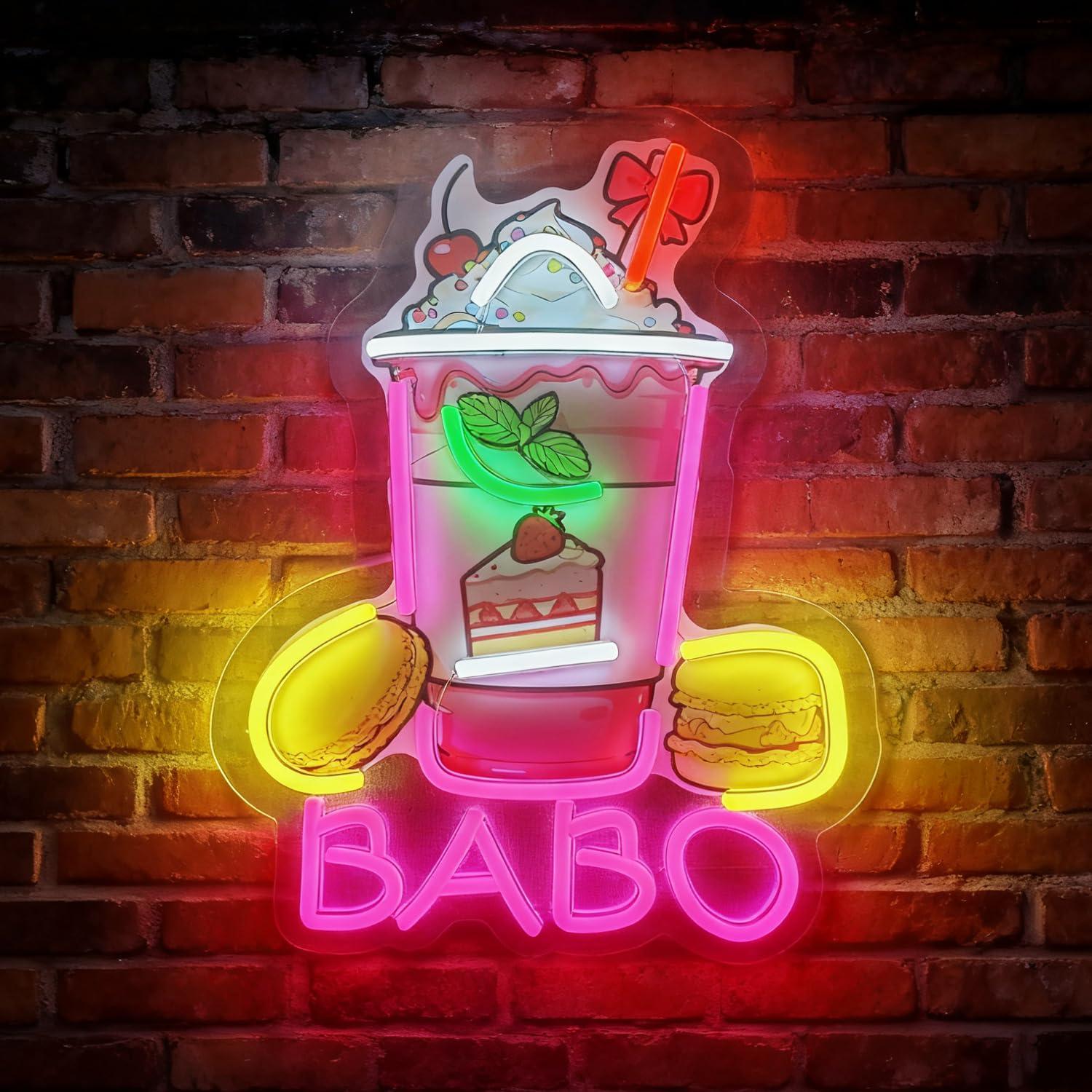 Letreiro Neon Boba Bubble Tea, - Coffee Tea Neon Sign avaliação e preço