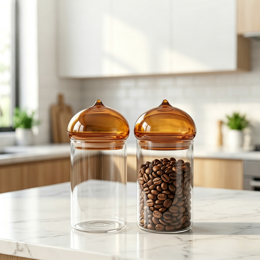 Pote de Armazenamento de Vidro - Coffee Tea Leaf And Bean avaliação e preço